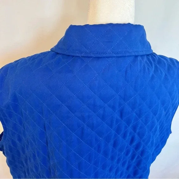 Drapers & Damons Blue Quilted Lined Button Down Collared Vest Womens Size 1X - Picture 10 of 12